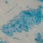 Caribbean Map - blue and white map illustration