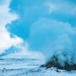 Steam Geyser - landscape photography of rock bursting smoke
