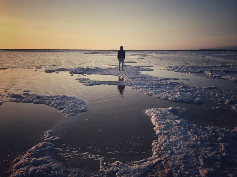 Salt Sea - person standing near the shore